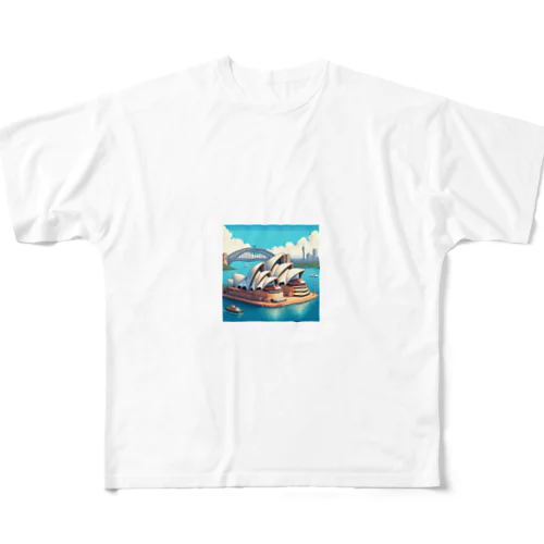 シドニーオペラハウス（pixel art） フルグラフィックTシャツ