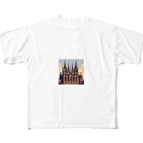 ケルン大聖堂（pixel art） All-Over Print T-Shirt