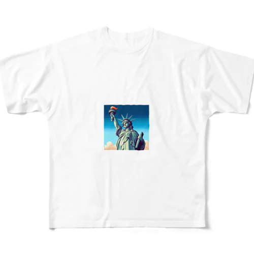 自由の女神像（pixel art） フルグラフィックTシャツ