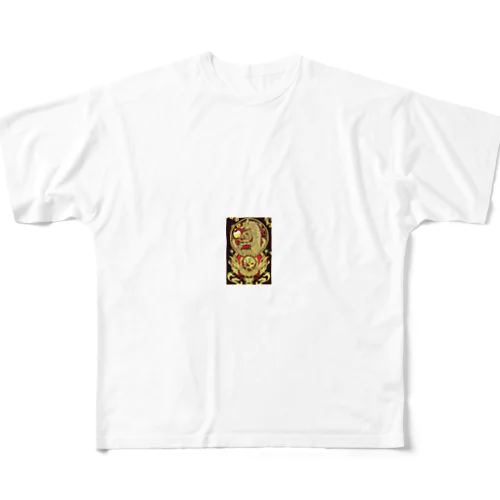 金運上昇金のリンゴと龍 All-Over Print T-Shirt