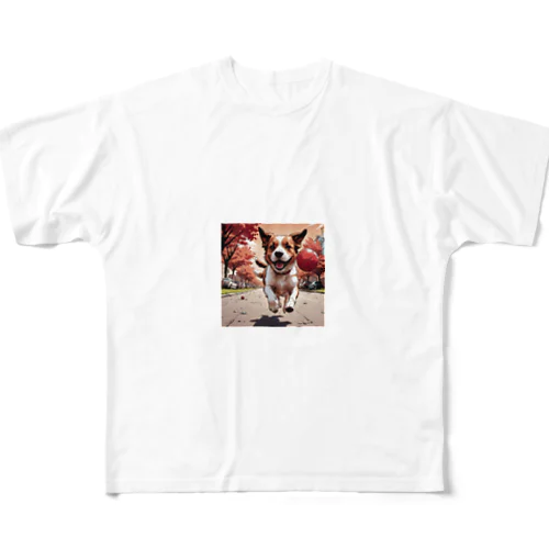 ボール遊び犬 All-Over Print T-Shirt