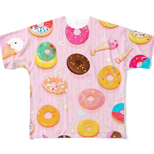 ドーナツいっぱい🍩 All-Over Print T-Shirt