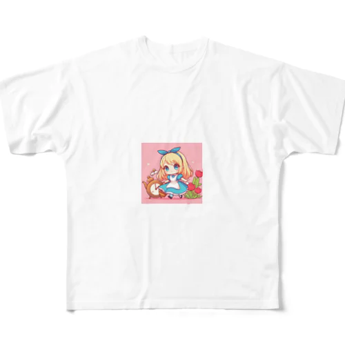 不思議の国のアリス少女 All-Over Print T-Shirt