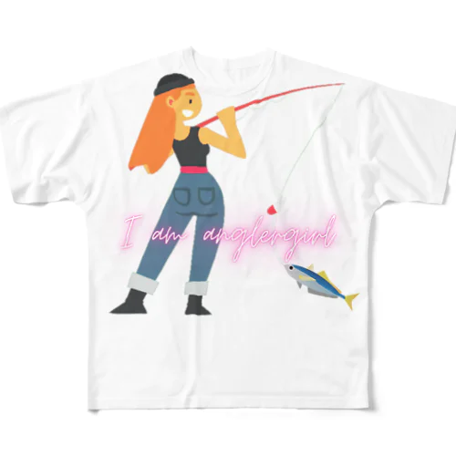 釣りガール フルグラフィックTシャツ