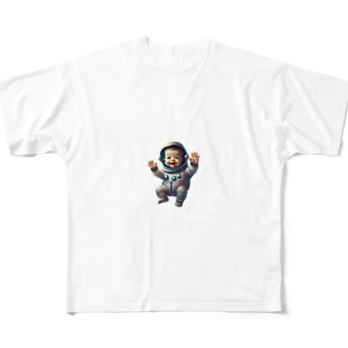 ベビー宇宙飛行士 フルグラフィックTシャツ