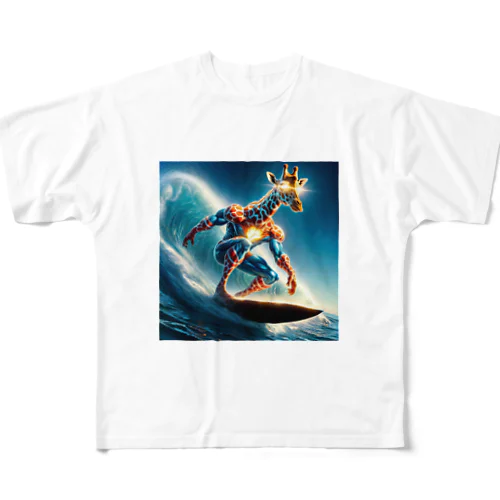 『波乗りキリンMUSASHI - サーフアドベンチャー』グッズ All-Over Print T-Shirt