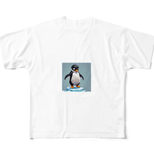 ちょっと切なそうなペンギン フルグラフィックTシャツ