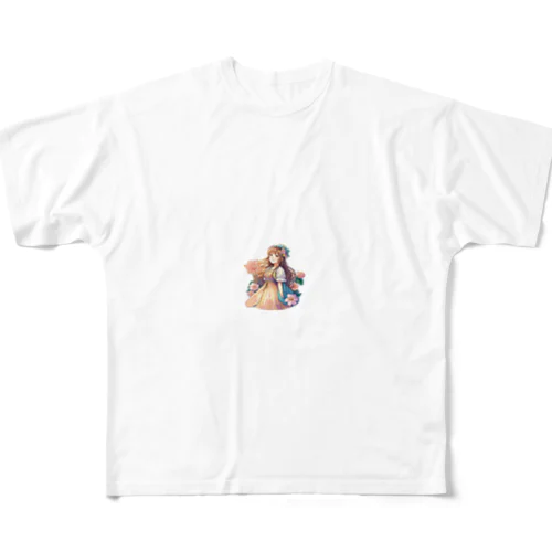 花の少女 フルグラフィックTシャツ
