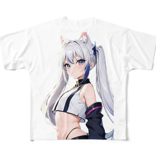 魔法猫少女ルナ　マスキングデザイン64 All-Over Print T-Shirt