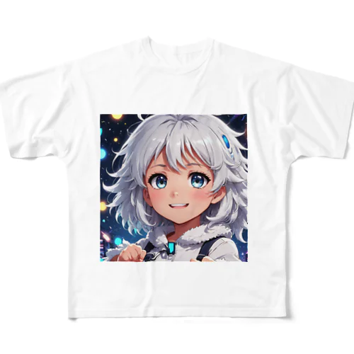 もふもふの美少女 All-Over Print T-Shirt