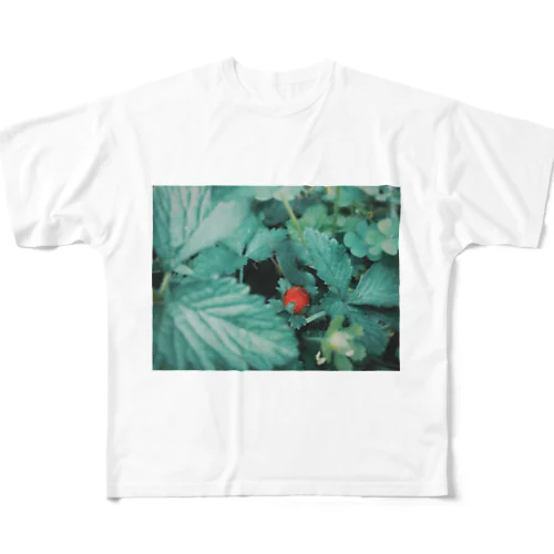 ヘビイチゴ。 フルグラフィックTシャツ
