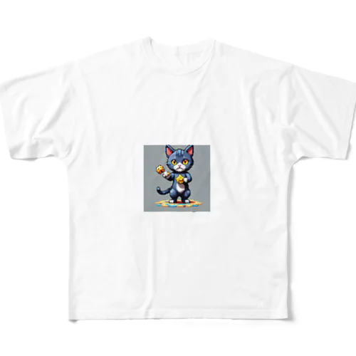 元気なネコ All-Over Print T-Shirt