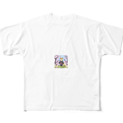 侍柴犬 フルグラフィックTシャツ