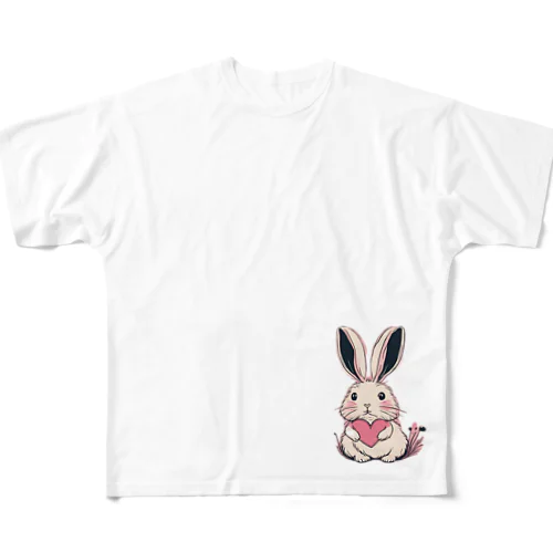 ラブリーラビット フルグラフィックTシャツ