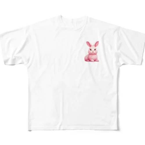 ラビットピンク♡ フルグラフィックTシャツ