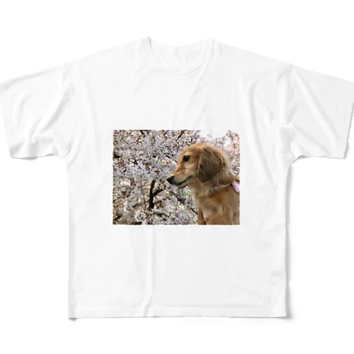 花見を満喫するちょちょさん All-Over Print T-Shirt