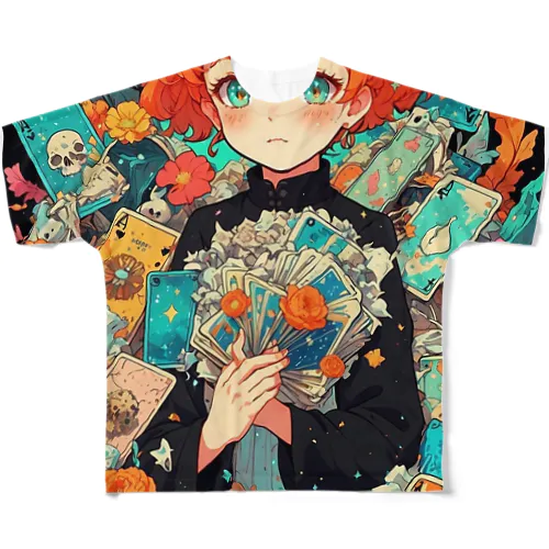 トランプ占いの少女 アメジスト 2846 All-Over Print T-Shirt