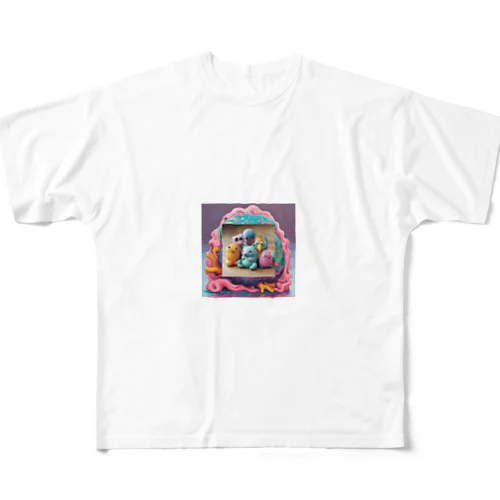 キモカワ生き物 All-Over Print T-Shirt