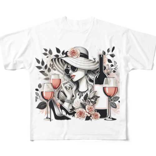 Elegant Wine Evening フルグラフィックTシャツ