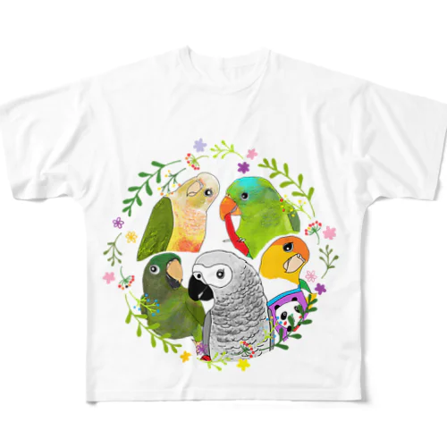 015インコboo フルグラフィックTシャツ