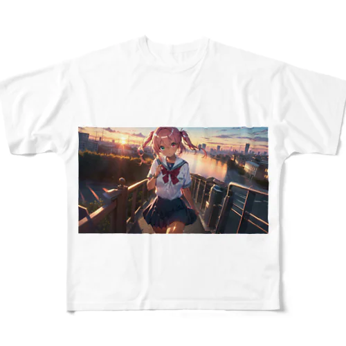 夕焼け All-Over Print T-Shirt