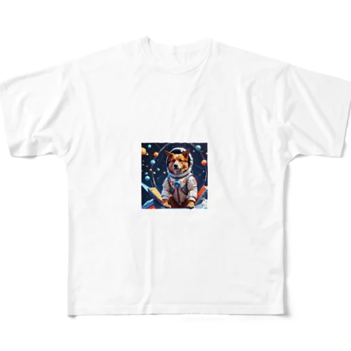 宇宙犬 フルグラフィックTシャツ