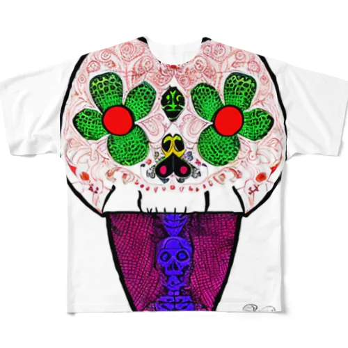 メキシコ髑髏 All-Over Print T-Shirt