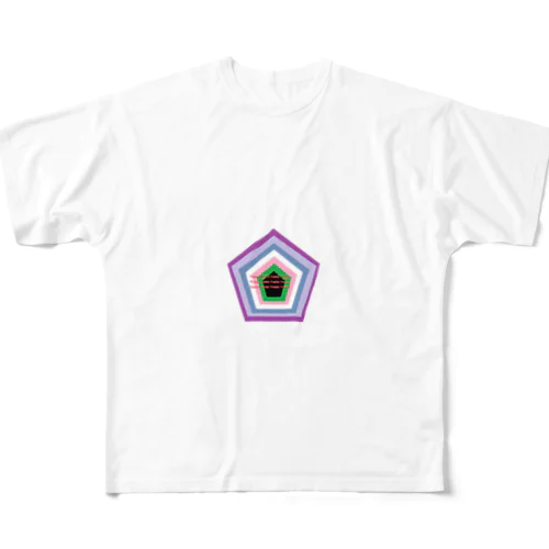 エレガントな五角形 All-Over Print T-Shirt