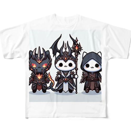 魔王にゃんこと側近にゃんこ フルグラフィックTシャツ