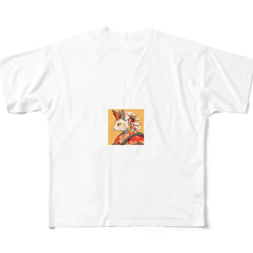 ミャンマー猫 フルグラフィックTシャツ