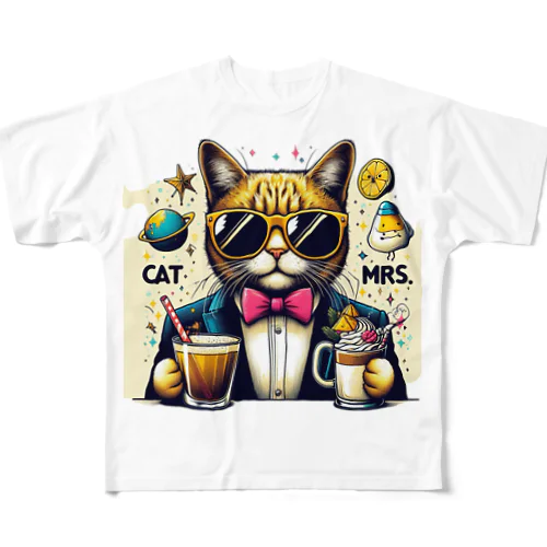 猫サン All-Over Print T-Shirt