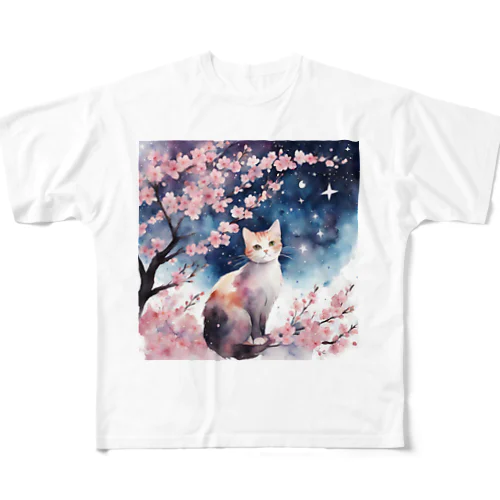 sakura cat1 All-Over Print T-Shirt