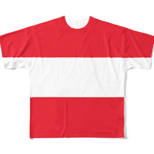 オーストリアの国旗 フルグラフィックTシャツ