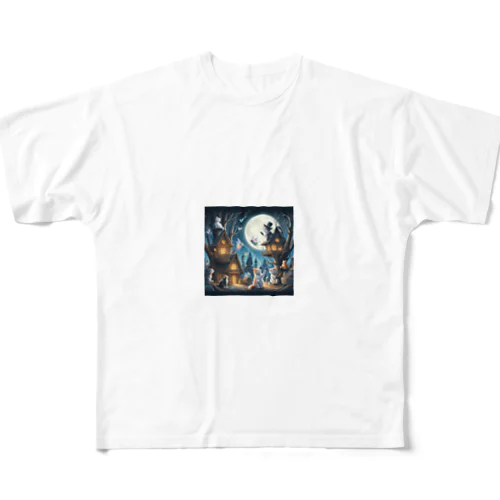 猫と妖精の暮らす世界 All-Over Print T-Shirt