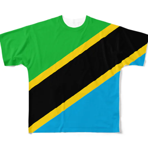 タンザニアの国旗 フルグラフィックTシャツ