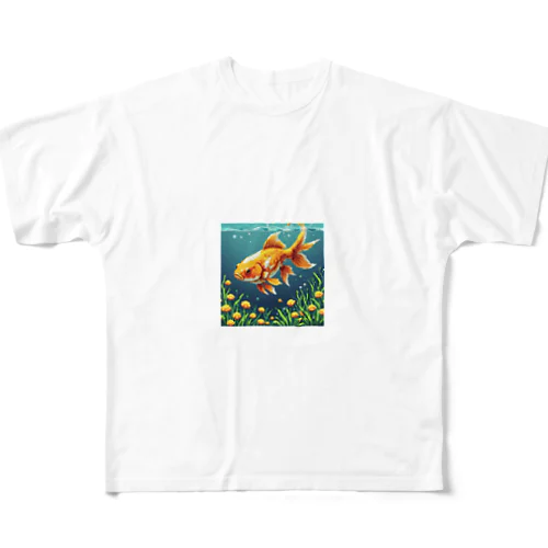 戦闘モード金魚 フルグラフィックTシャツ