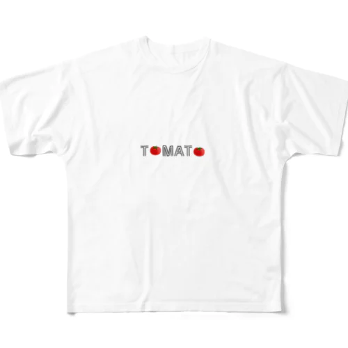 新鮮なトマトがキラキラ輝く フルグラフィックTシャツ