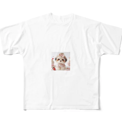 かわいい子犬 フルグラフィックTシャツ