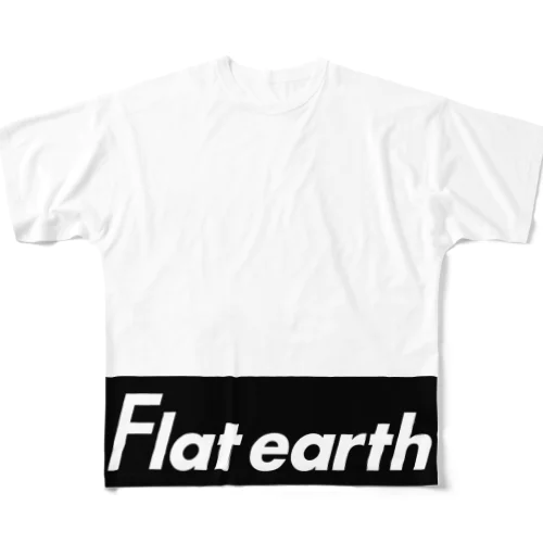 Flatearth Box Logo (BLACK) フラットアース ボックスロゴ(ブラック) フルグラフィックTシャツ