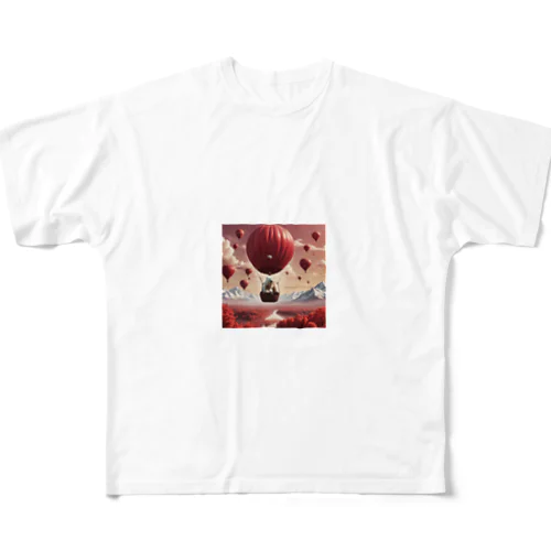 気球にシロクマくん All-Over Print T-Shirt