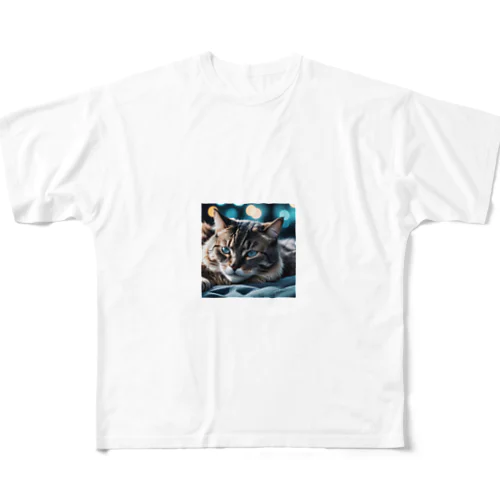 凛々しいねこ All-Over Print T-Shirt