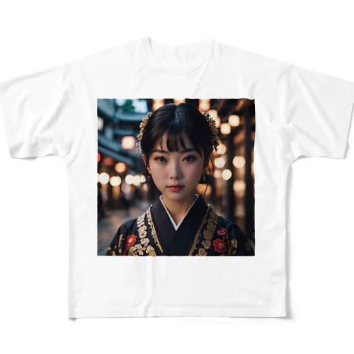 着物の少女 All-Over Print T-Shirt