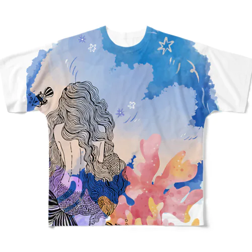 海の中のお姫様 All-Over Print T-Shirt