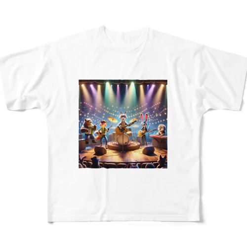アニマルミュージックフェス：ビートの仲間たち All-Over Print T-Shirt