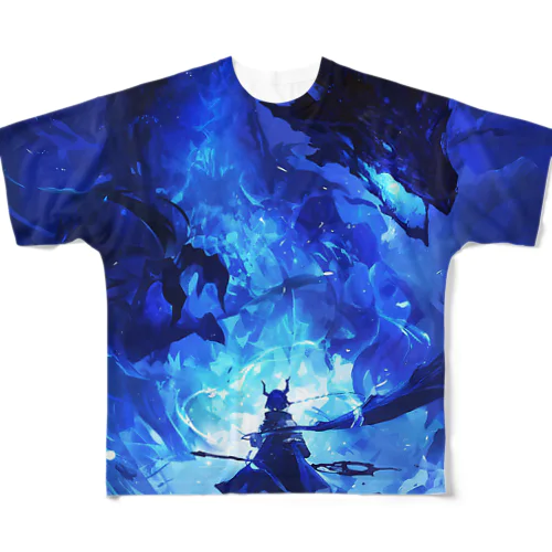 宝石のような色彩の世界　BLUE PLUM  691 All-Over Print T-Shirt