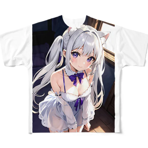 魔法猫少女ルナ 「ルナのお部屋！」06 高校生 All-Over Print T-Shirt