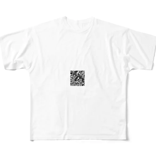 シンプルデザイン フルグラフィックTシャツ