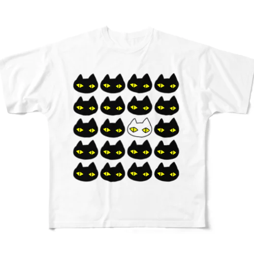 黒猫ボディーガード 001 フルグラフィックTシャツ