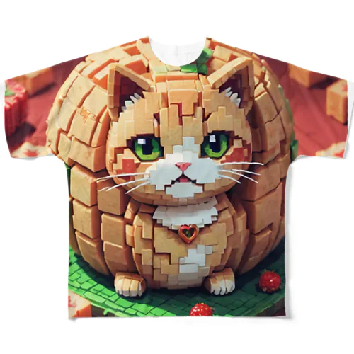 メロンパン猫 フルグラフィックTシャツ