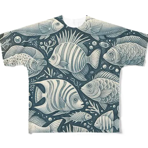 魚の世界 フルグラフィックTシャツ